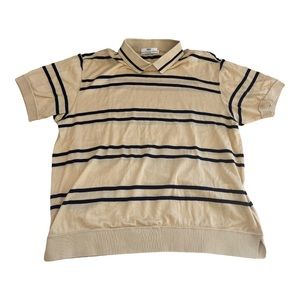Beige and black balenciaga polo t shirt